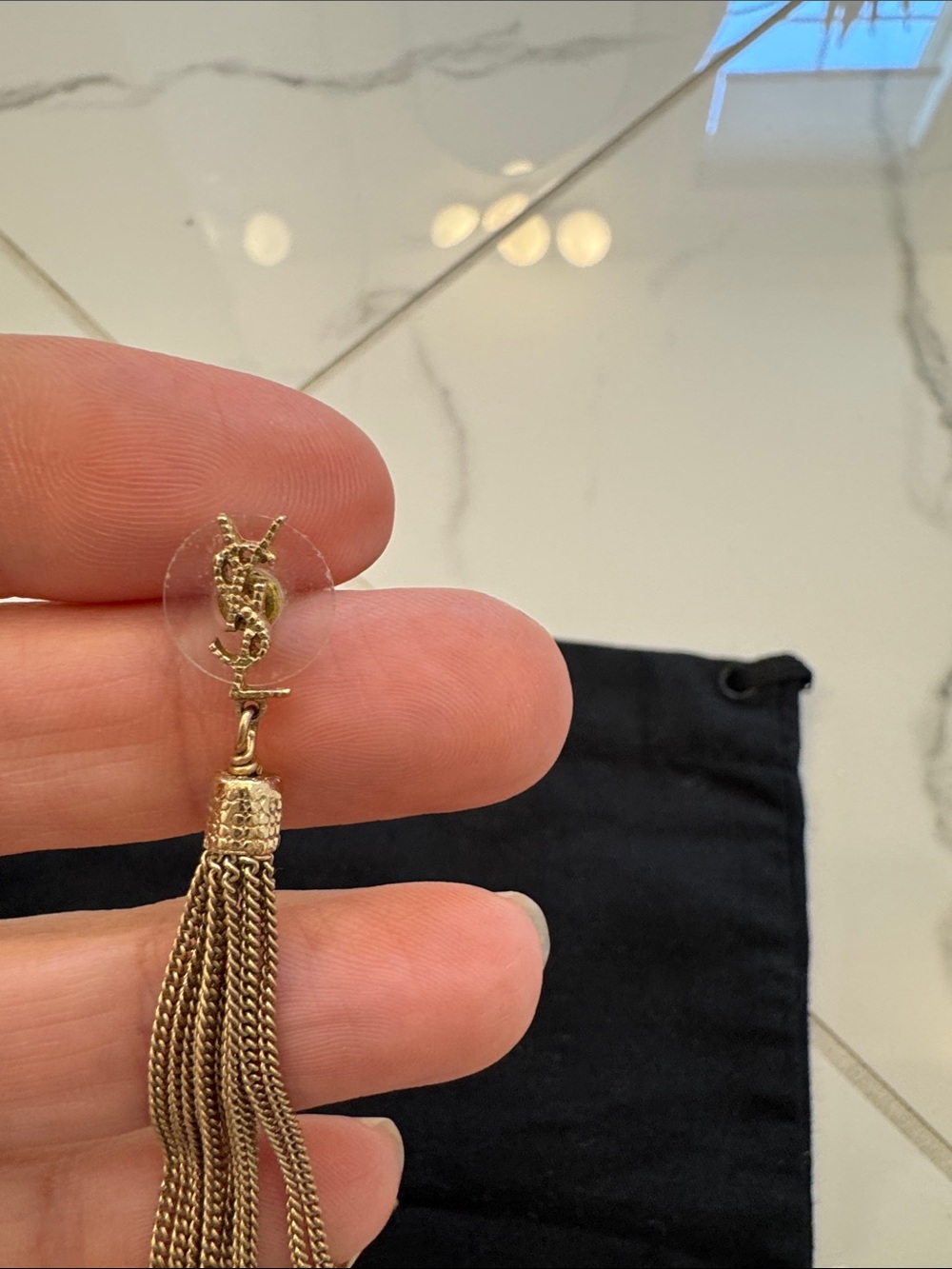 Saint Laurent (YSL) Tassel Earrings – Gold Tone - Picture 3 of 4